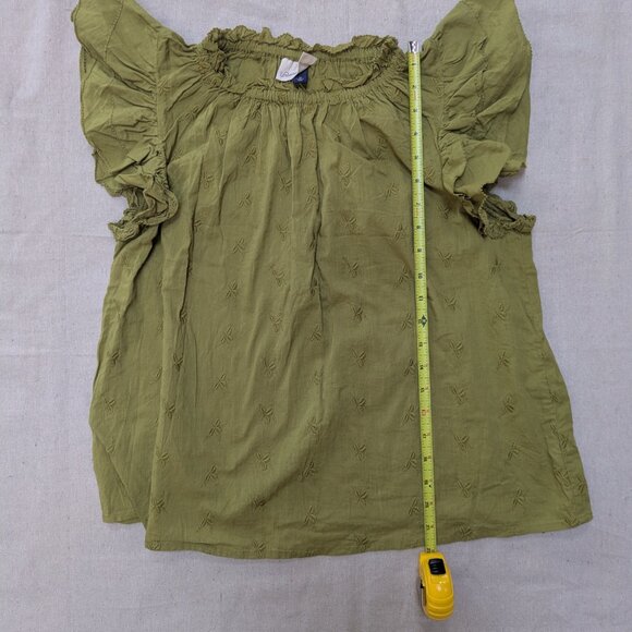Universal Threads, Ruffled Sleeve Embroidered Top, Sm. - Picture 2 of 4